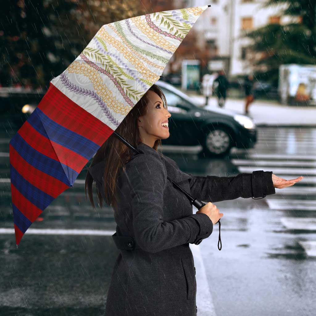 Hawaiian Tropical Plants Lei Umbrella National Flag Style LT03 - Polynesian Pride