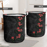 Hawaiian Kakau Art Laundry Basket Taro Leaves with Ohia Lehua and Pakala Pattern LT03 - Polynesian Pride