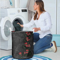 Hawaiian Kakau Art Laundry Basket Taro Leaves with Ohia Lehua and Pakala Pattern LT03 - Polynesian Pride