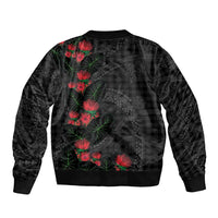 Hawaiian Kakau Art Bomber Jacket Taro Leaves with Ohia Lehua and Pakala Pattern LT03 - Polynesian Pride