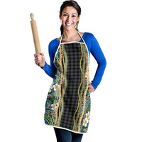 Hawaiian Art Flower Tribal with Lei Apron Palaka Pattern Black Color LT03 - Polynesian Pride