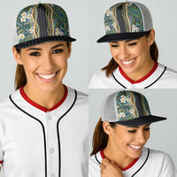 Hawaiian Art Flower Tribal with Lei Baseball Net Cap Palaka Pattern Black Color LT03 - Polynesian Pride
