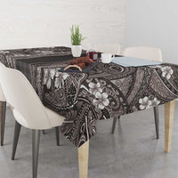 Hawaiian Art Flower Tribal with Lei Tablecloth Palaka Pattern Grayscale LT03 - Polynesian Pride