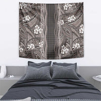 Hawaiian Art Flower Tribal with Lei Tapestry Palaka Pattern Grayscale LT03 - Polynesian Pride