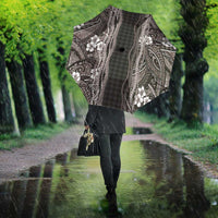 Hawaiian Art Flower Tribal with Lei Umbrella Palaka Pattern Grayscale LT03 - Polynesian Pride