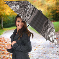 Hawaiian Art Flower Tribal with Lei Umbrella Palaka Pattern Grayscale LT03 - Polynesian Pride