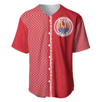 Custom Tahiti Football-Iron Warriors Baseball Jersey LT03 Red - Polynesian Pride