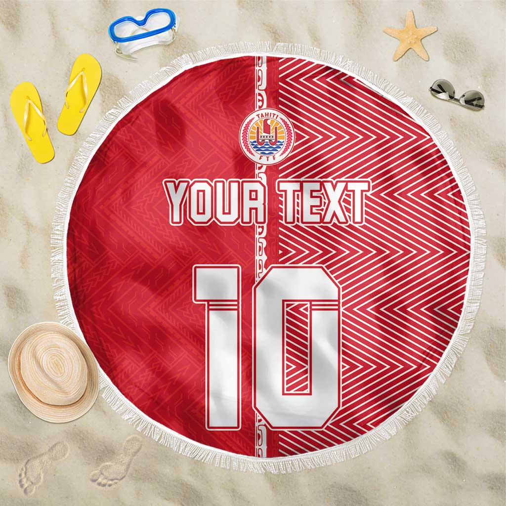 Custom Tahiti Football-Iron Warriors Beach Blanket LT03 One Size 150cm Red - Polynesian Pride