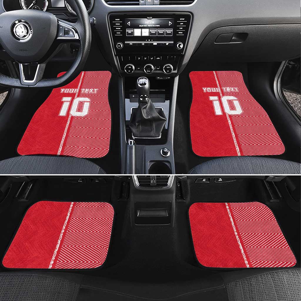 Custom Tahiti Football-Iron Warriors Car Mats LT03 Set 4pcs Red - Polynesian Pride