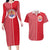 Custom Tahiti Football-Iron Warriors Couples Matching Long Sleeve Bodycon Dress and Hawaiian Shirt