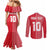 Custom Tahiti Football-Iron Warriors Couples Matching Mermaid Dress and Long Sleeve Button Shirt