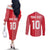 Custom Tahiti Football-Iron Warriors Couples Matching Off The Shoulder Long Sleeve Dress and Long Sleeve Button Shirt