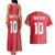 Custom Tahiti Football-Iron Warriors Couples Matching Tank Maxi Dress and Hawaiian Shirt