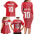 Custom Tahiti Football-Iron Warriors Family Matching Long Sleeve Bodycon Dress and Hawaiian Shirt