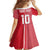 Custom Tahiti Football-Iron Warriors Family Matching Short Sleeve Bodycon Dress and Hawaiian Shirt