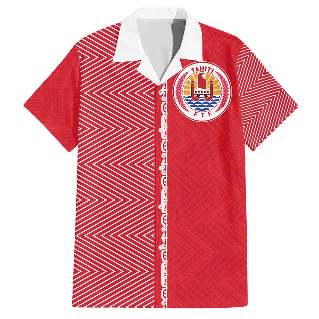 Custom Tahiti Football-Iron Warriors Hawaiian Shirt LT03 Red - Polynesian Pride