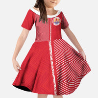 Custom Tahiti Football-Iron Warriors Kid Short Sleeve Dress LT03 KID Red - Polynesian Pride