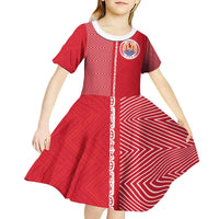 Custom Tahiti Football-Iron Warriors Kid Short Sleeve Dress LT03 - Polynesian Pride