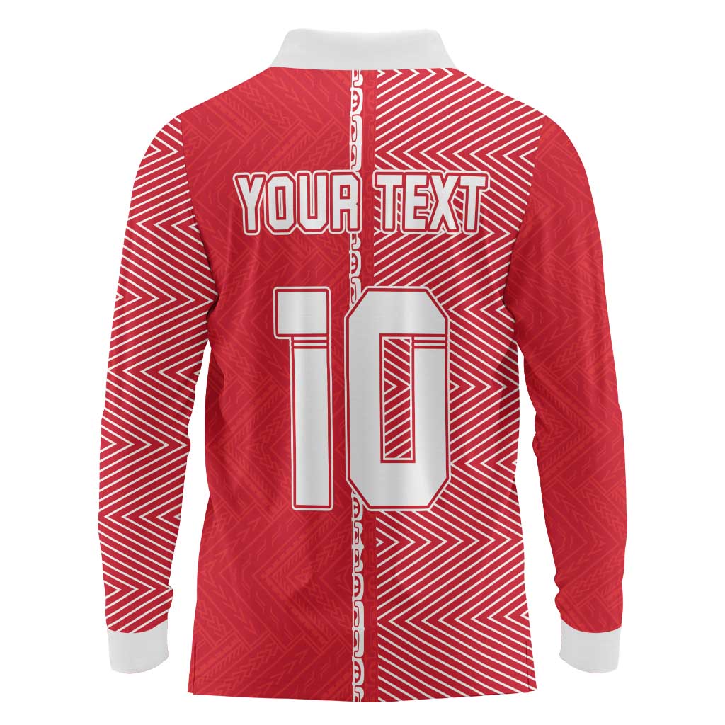 Custom Tahiti Football-Iron Warriors Long Sleeve Polo Shirt LT03 - Polynesian Pride