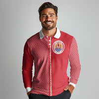 Custom Tahiti Football-Iron Warriors Long Sleeve Polo Shirt LT03 - Polynesian Pride