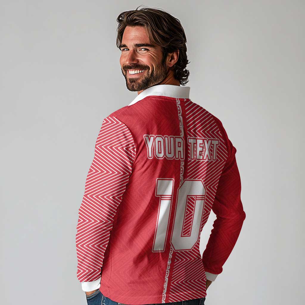 Custom Tahiti Football-Iron Warriors Long Sleeve Polo Shirt LT03 - Polynesian Pride