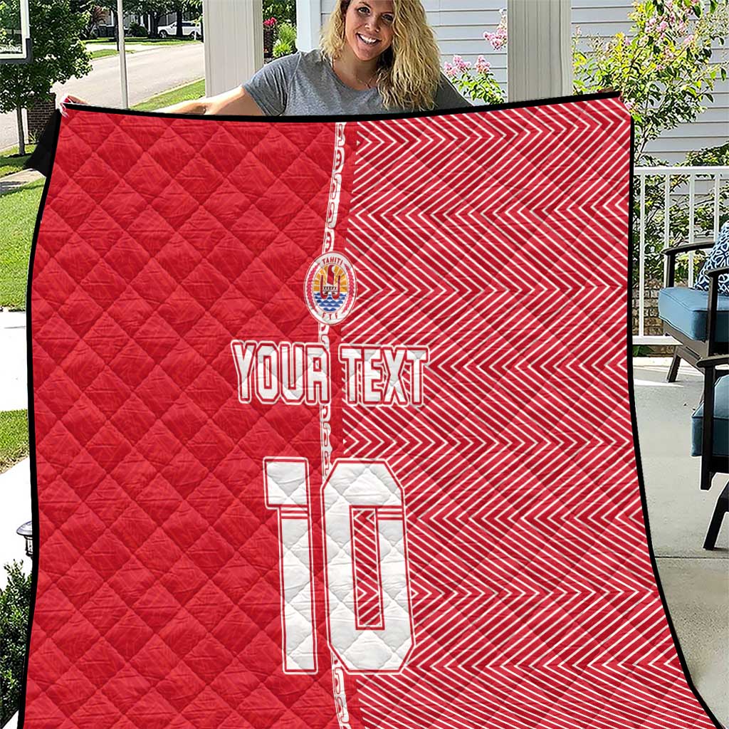 Custom Tahiti Football-Iron Warriors Quilt LT03 Red - Polynesian Pride