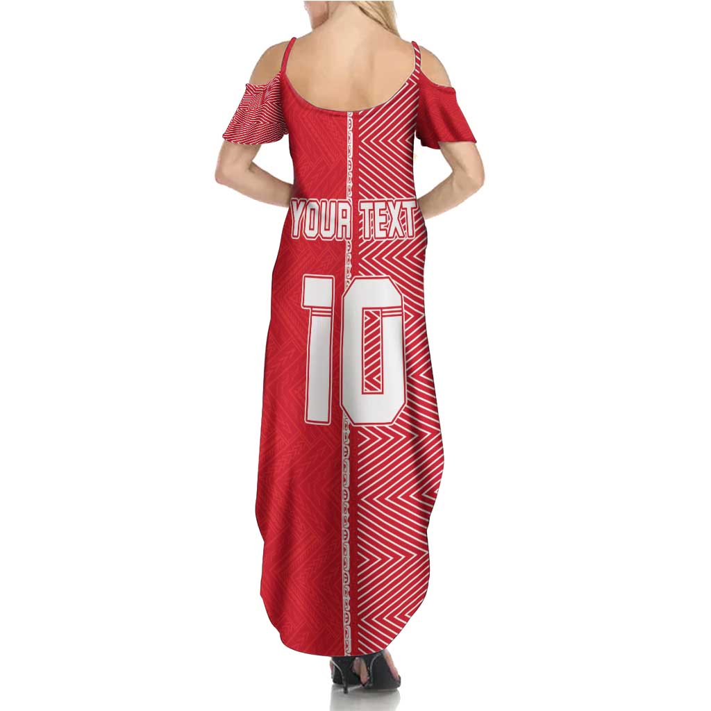 Custom Tahiti Football-Iron Warriors Summer Maxi Dress LT03 - Polynesian Pride