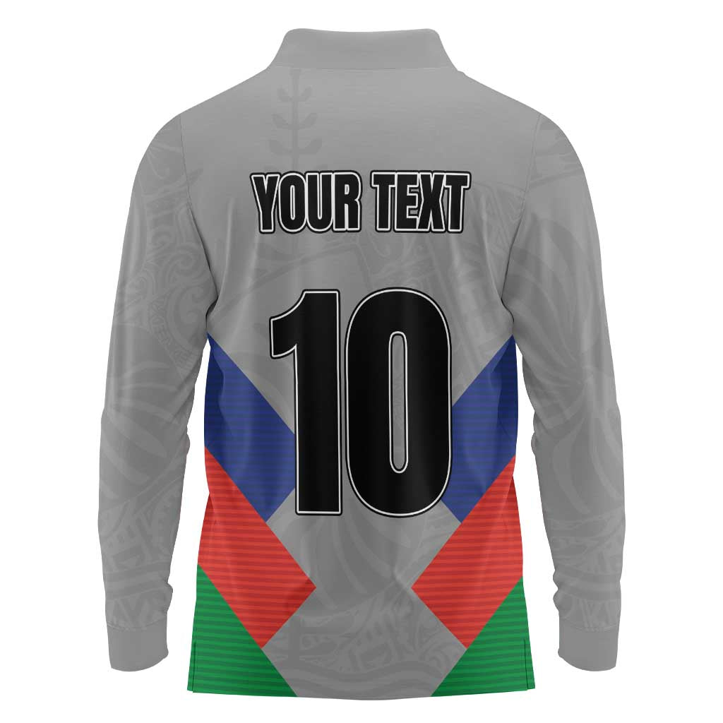 Custom New Caledonia-The Kagus Long Sleeve Polo Shirt LT03 - Polynesian Pride