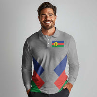 Custom New Caledonia-The Kagus Long Sleeve Polo Shirt LT03 - Polynesian Pride