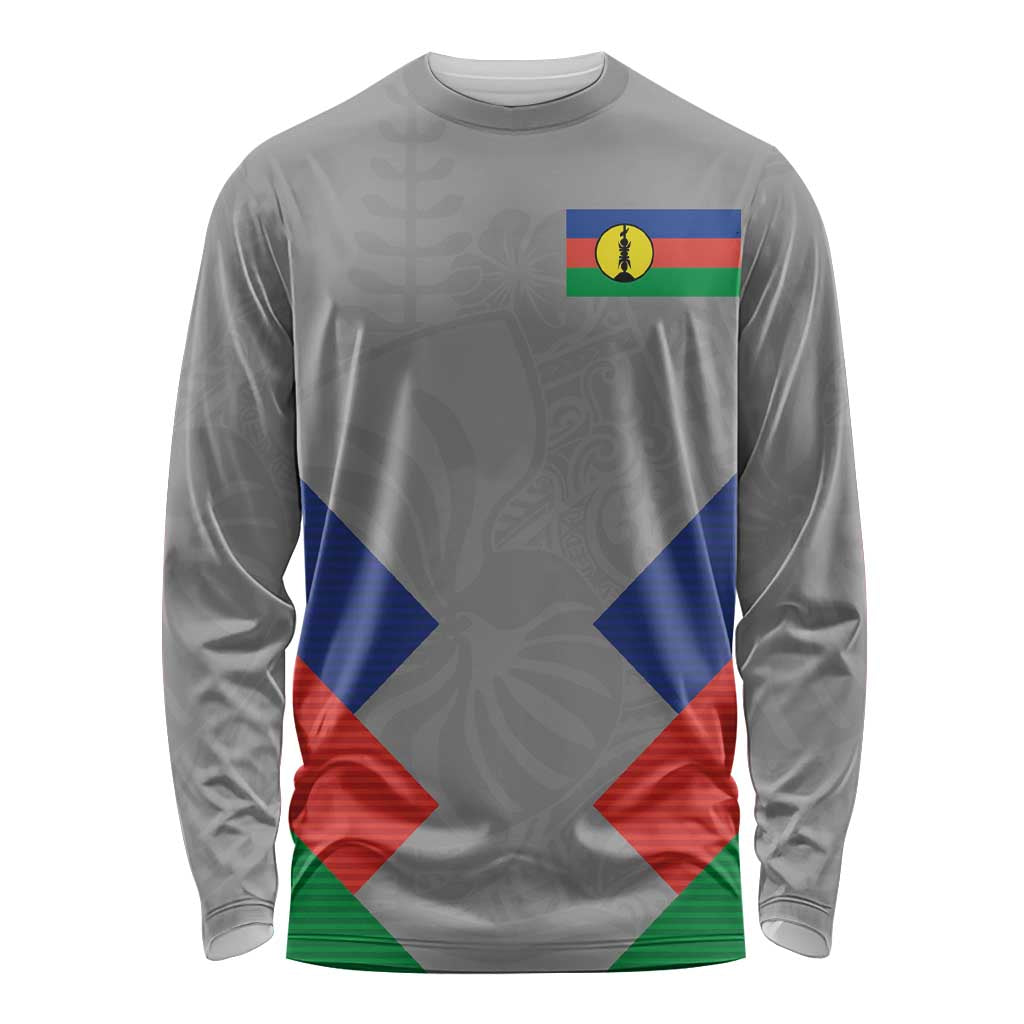 Custom New Caledonia-The Kagus Long Sleeve Shirt LT03 Unisex Gray - Polynesian Pride