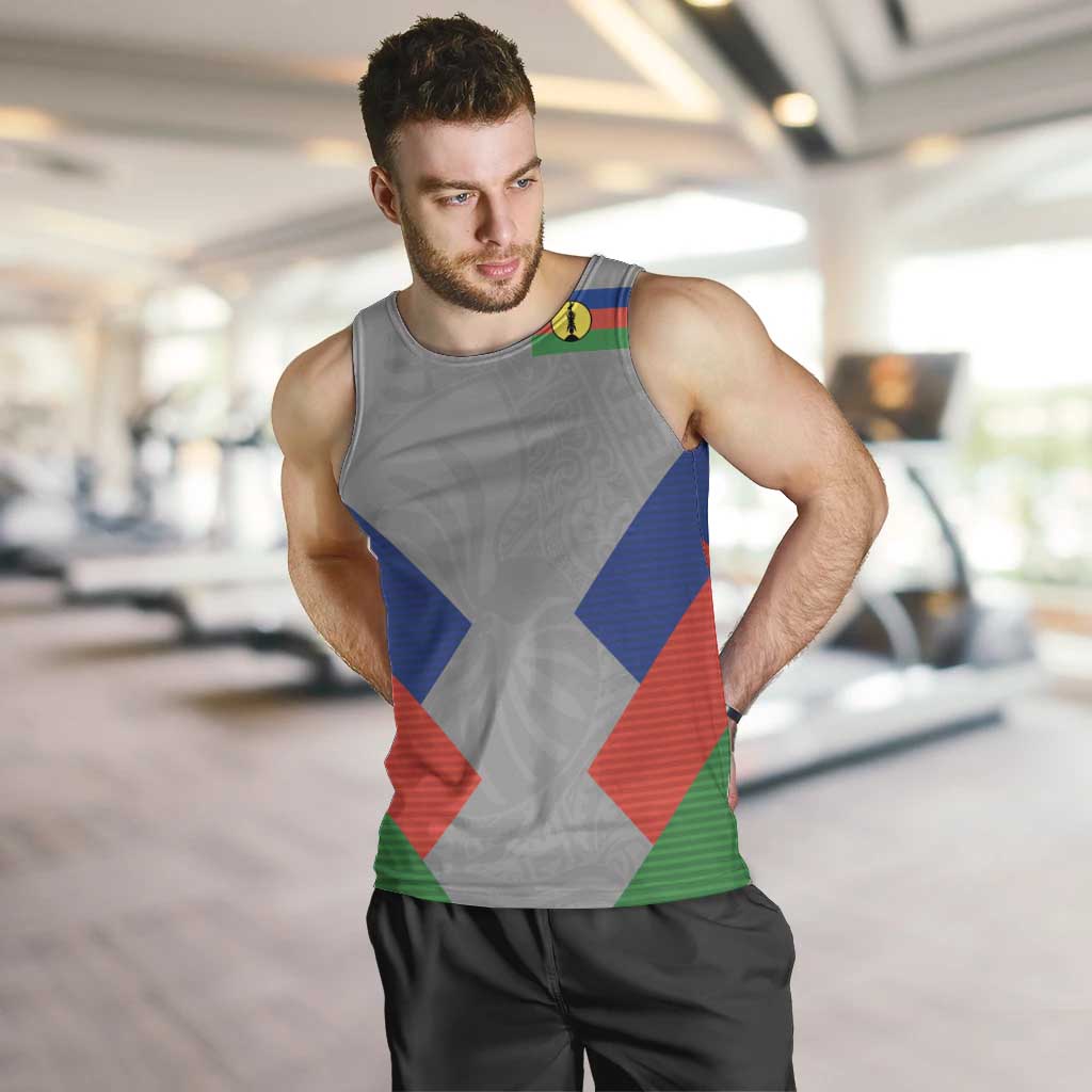 Custom New Caledonia-The Kagus Men Tank Top LT03 Gray - Polynesian Pride