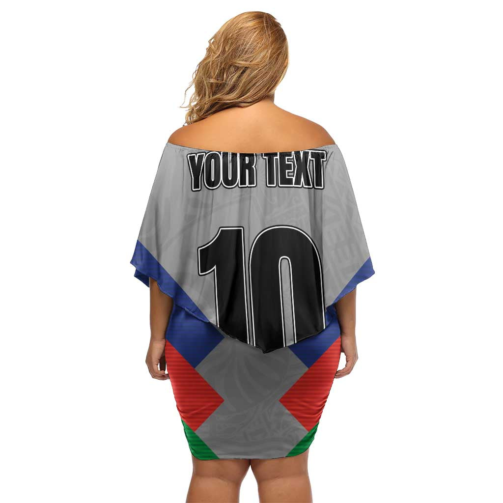 Custom New Caledonia-The Kagus Off Shoulder Short Dress LT03 - Polynesian Pride