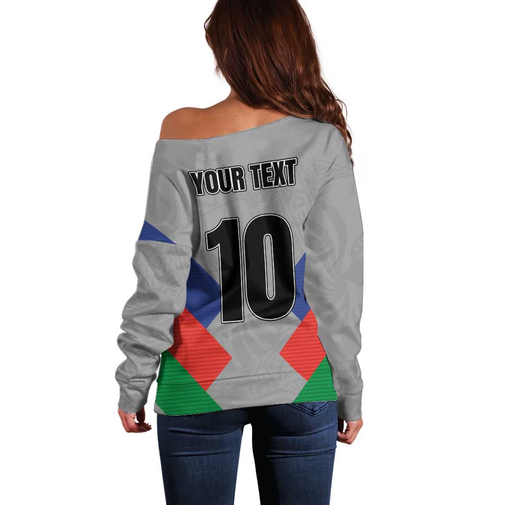 Custom New Caledonia-The Kagus Off Shoulder Sweater LT03 - Polynesian Pride