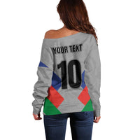 Custom New Caledonia-The Kagus Off Shoulder Sweater LT03 - Polynesian Pride