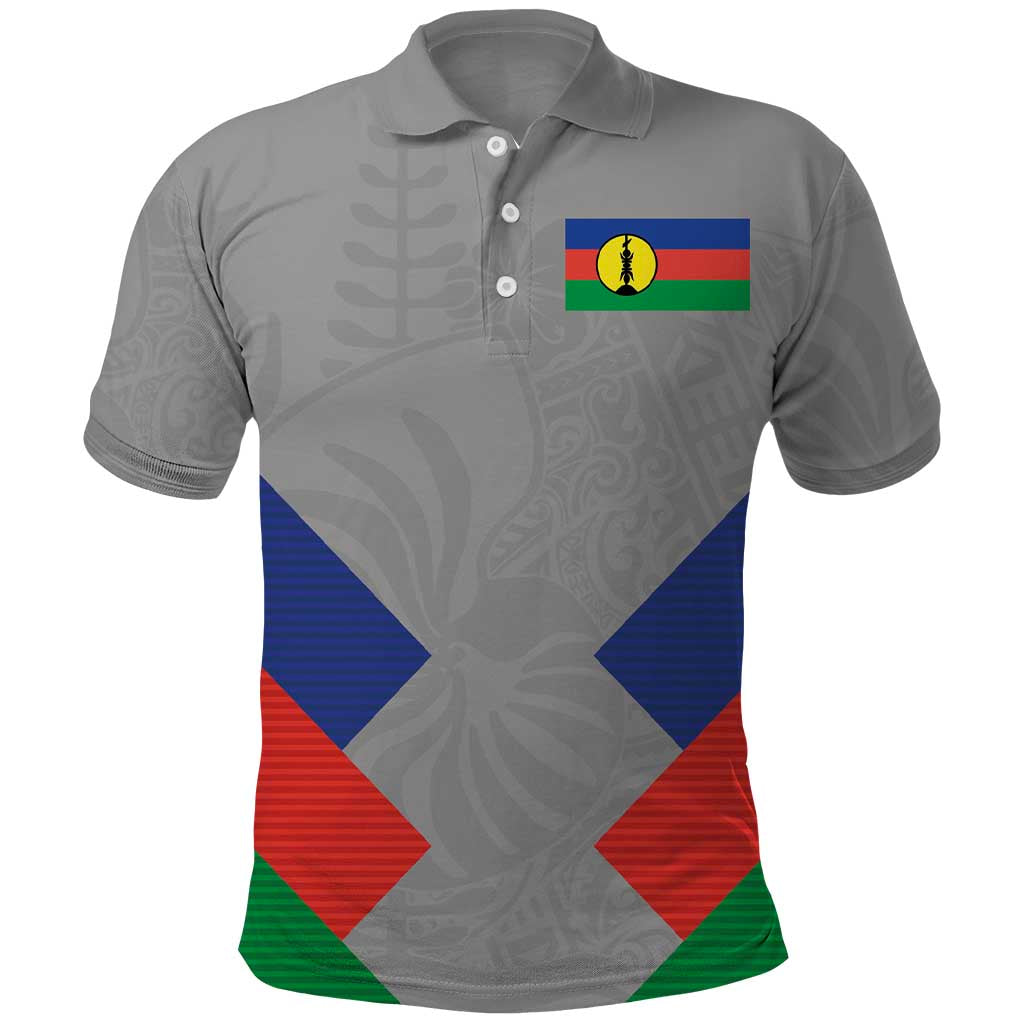 Custom New Caledonia-The Kagus Polo Shirt LT03 Gray - Polynesian Pride