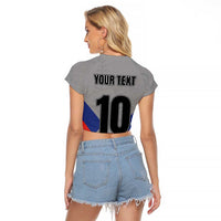 Custom New Caledonia-The Kagus Raglan Cropped T Shirt LT03 - Polynesian Pride