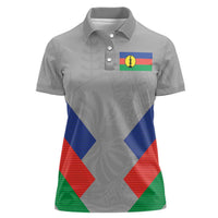 Custom New Caledonia-The Kagus Women Polo Shirt LT03 Female Gray - Polynesian Pride