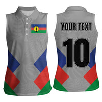 Custom New Caledonia-The Kagus Women Sleeveless Polo Shirt LT03 - Polynesian Pride