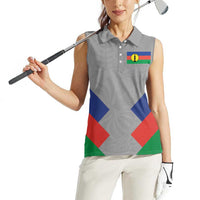 Custom New Caledonia-The Kagus Women Sleeveless Polo Shirt LT03 - Polynesian Pride