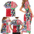 Hawaiian Floral Kakau Tropical Leaves-Sporty Style Family Matching Short Sleeve Bodycon Dress and Hawaiian Shirt