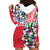 Hawaiian Floral Kakau Tropical Leaves-Sporty Style Hoodie Dress