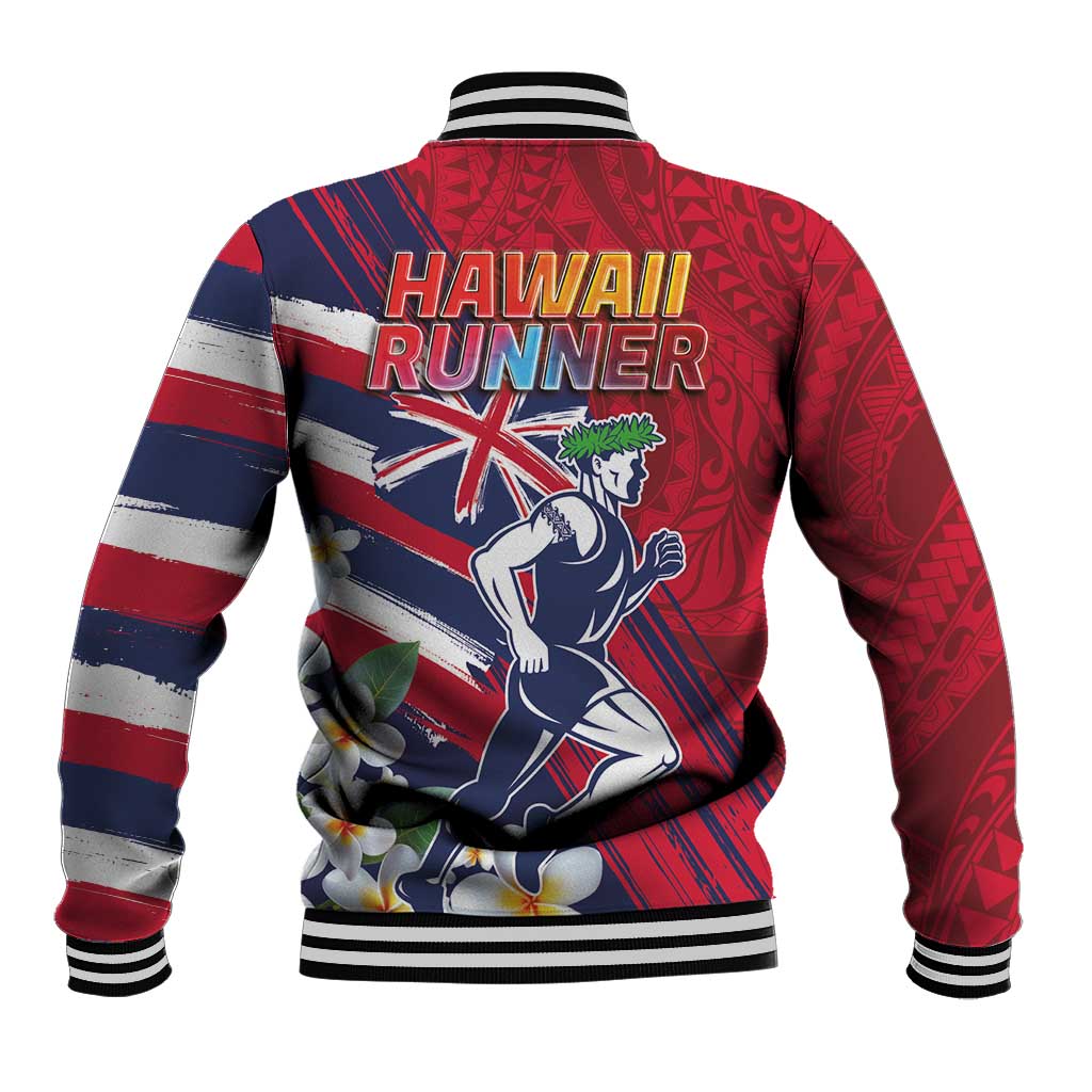 Hawaii Runner-Kakau Art with Lei and Plumeria Baseball Jacket LT03 - Polynesian Pride