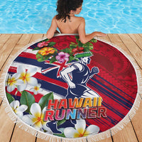 Hawaii Runner-Kakau Art with Lei and Plumeria Beach Blanket LT03 - Polynesian Pride