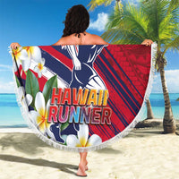 Hawaii Runner-Kakau Art with Lei and Plumeria Beach Blanket LT03 - Polynesian Pride