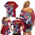 Hawaii Runner-Kakau Art with Lei and Plumeria Family Matching Off Shoulder Short Dress and Hawaiian Shirt