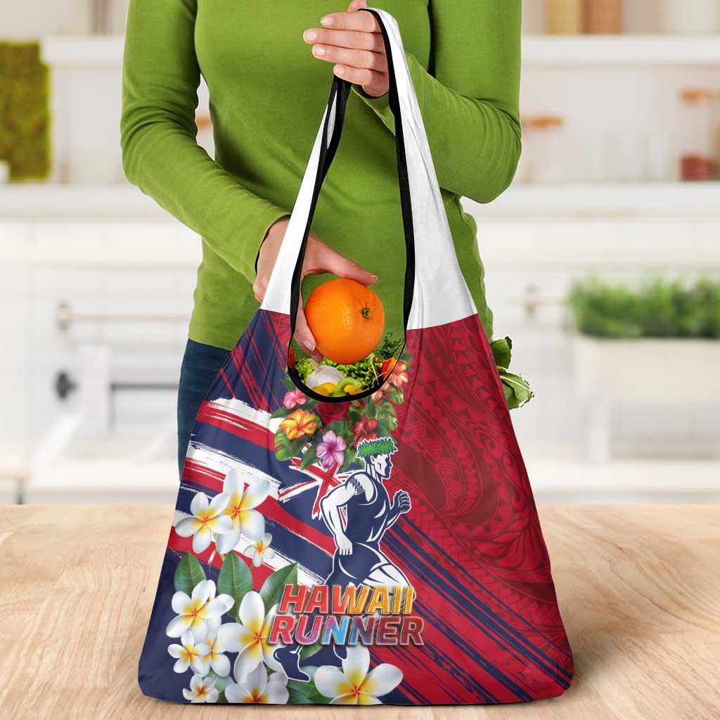 Hawaii Runner-Kakau Art with Lei and Plumeria Grocery Bag LT03 - Polynesian Pride