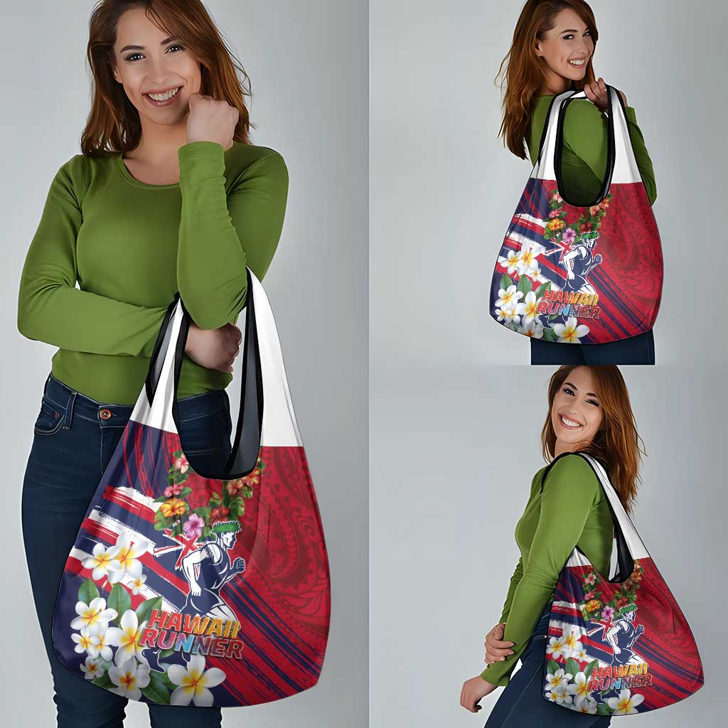 Hawaii Runner-Kakau Art with Lei and Plumeria Grocery Bag LT03 - Polynesian Pride