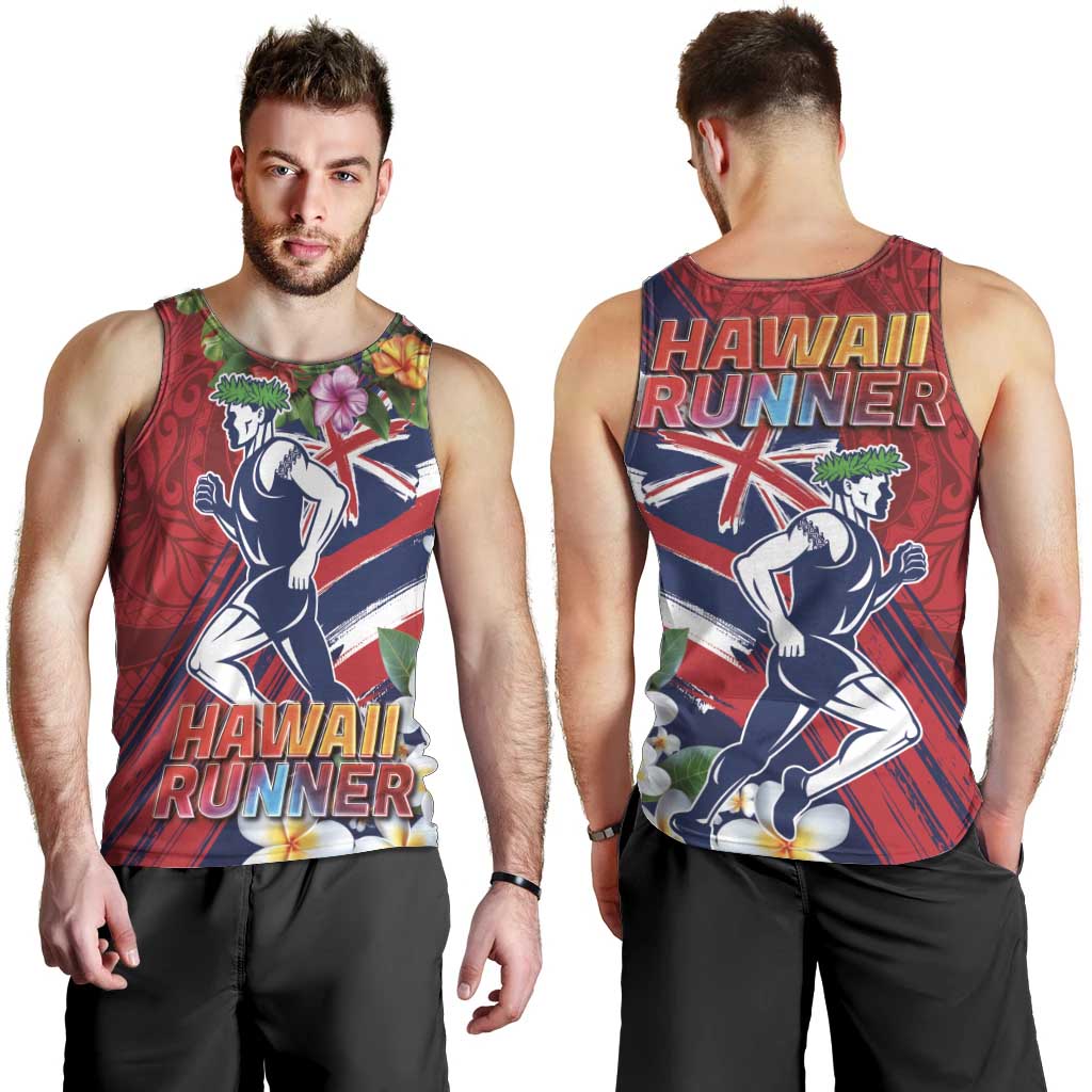 Hawaii Runner-Kakau Art with Lei and Plumeria Men Tank Top LT03 - Polynesian Pride