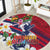 Hawaii Runner-Kakau Art with Lei and Plumeria Round Carpet