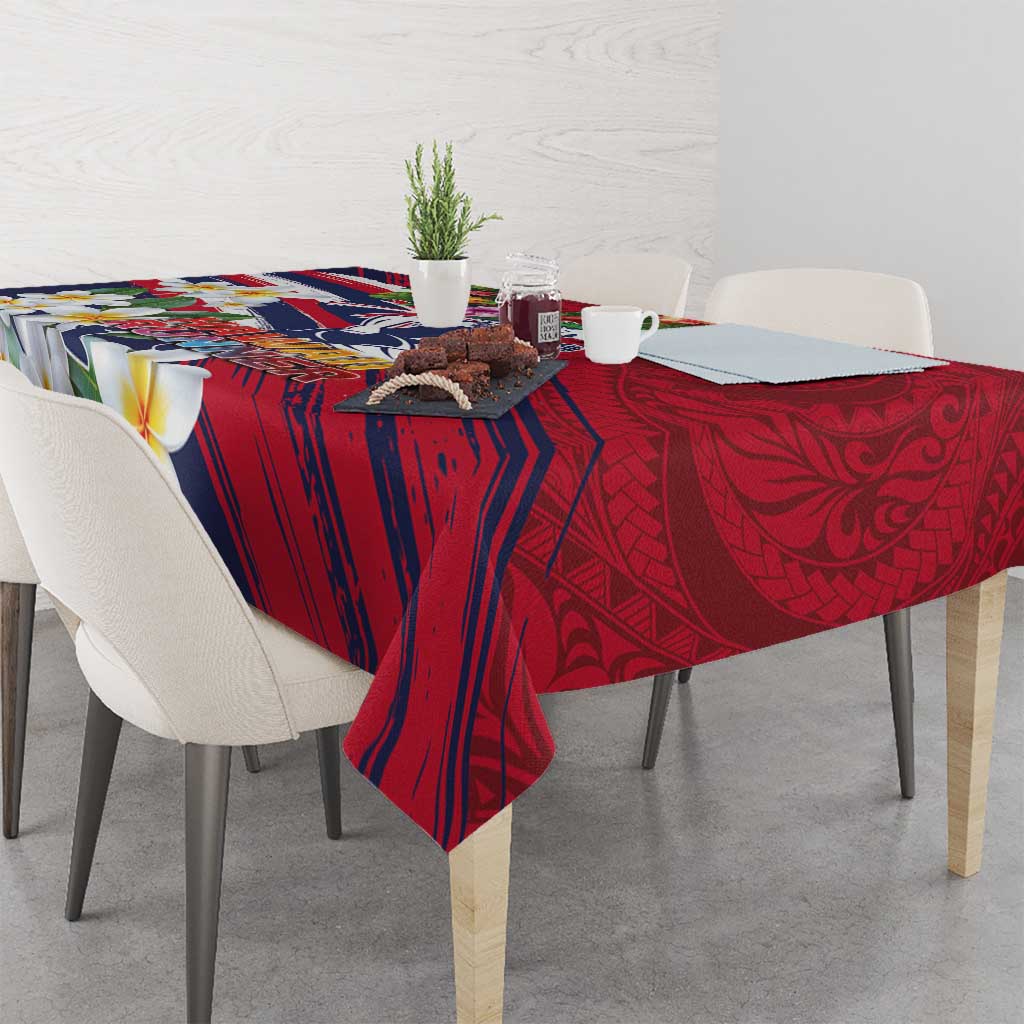 Hawaii Runner-Kakau Art with Lei and Plumeria Tablecloth LT03 - Polynesian Pride